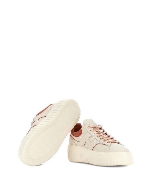Hogan White H-Stripes Platform Sneakers