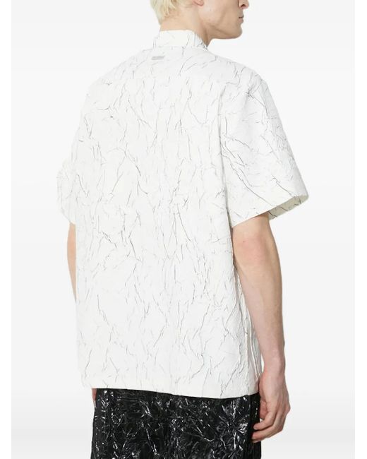 Han Kjobenhavn White Crackle-Print Short-Sleeve Shirt for men