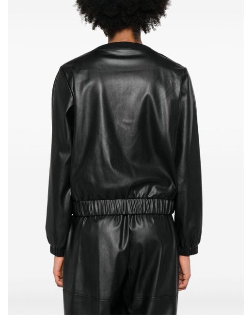 Liu Jo Black Faux-leather Bomber Jacket