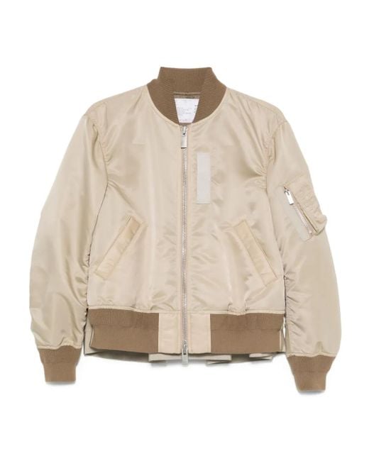 Chaqueta bómber con cierre de cremallera Sacai de color Natural