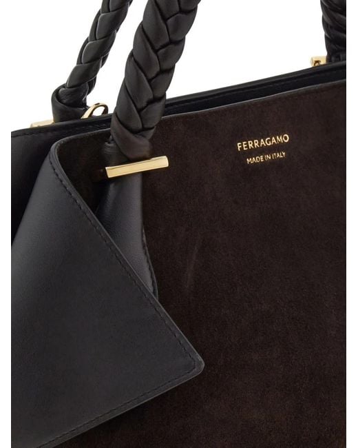 Ferragamo Black Medium Folded Shoulder Bag