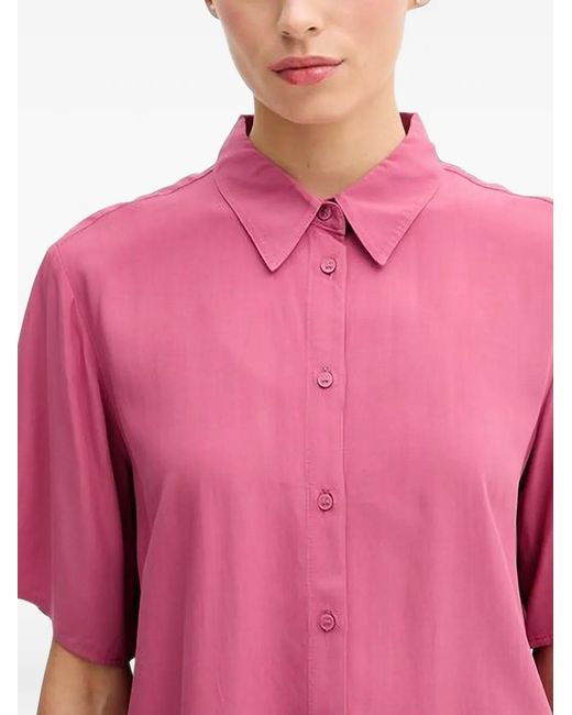 Benetton Pink Short-Sleeve Button-Down Shirt