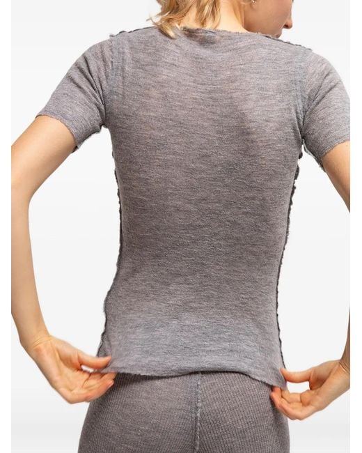 Gudrun & Gudrun Gray Barbara V-Neck Short-Sleeve Top