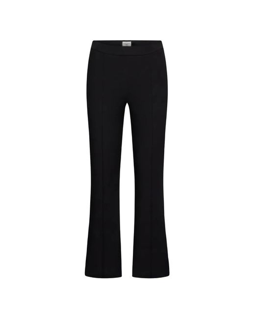 Seductive Black Seam-Detail Flared Trousers