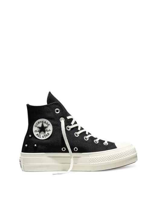 Converse Black Chuck Taylor All Star Lift Platform Beads Sneakers