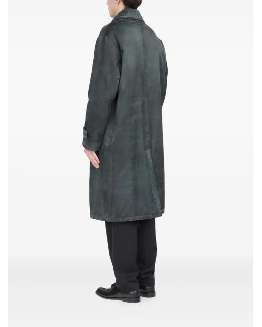 MM6 by Maison Martin Margiela Gray Waxed Button-Up Coat for men