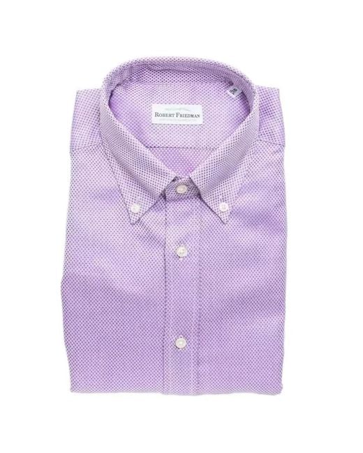 Robert Friedman Purple Dotted Button-Down Shirt for men