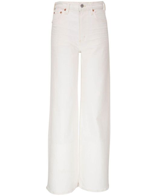 Citizens of Humanity White High-rise Wide-leg Jeans