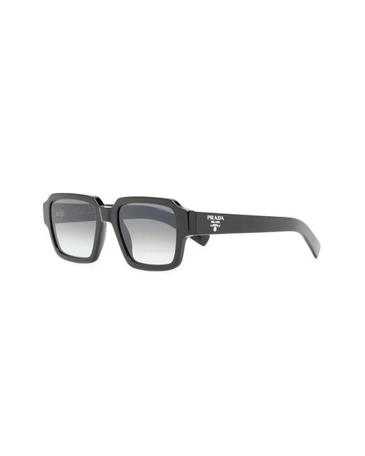 Prada Black Square-Frame Tinted Sunglasses for men