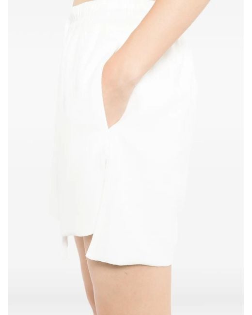 Thom Krom White Drawstring Layered Shorts
