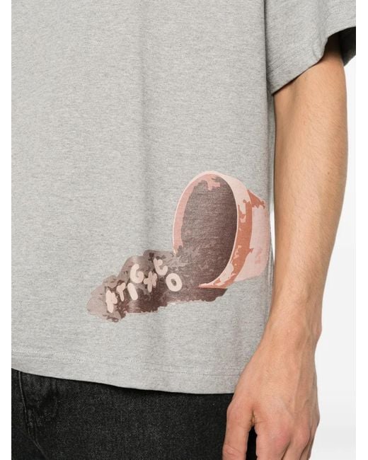 Axel Arigato Gray Fallen Graphic-Print Cotton T-Shirt for men