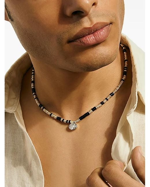 John Hardy Metallic Lovestruck Heishi Sterling Diamond Pendant Necklace