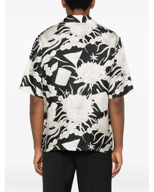 Amiri White Floral-Print Short-Sleeved Shirt for men
