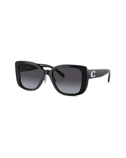 COACH Black Logo-Plaque Square-Frame Sunglasses