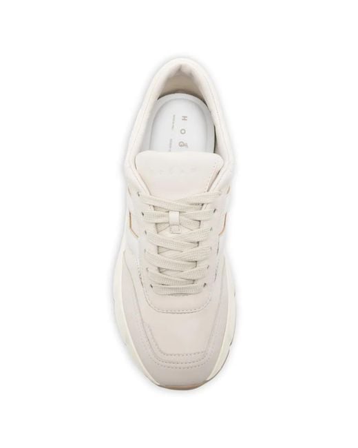 Hogan White Low-Top Sneakers With Metallic Accent And Chunky Sole