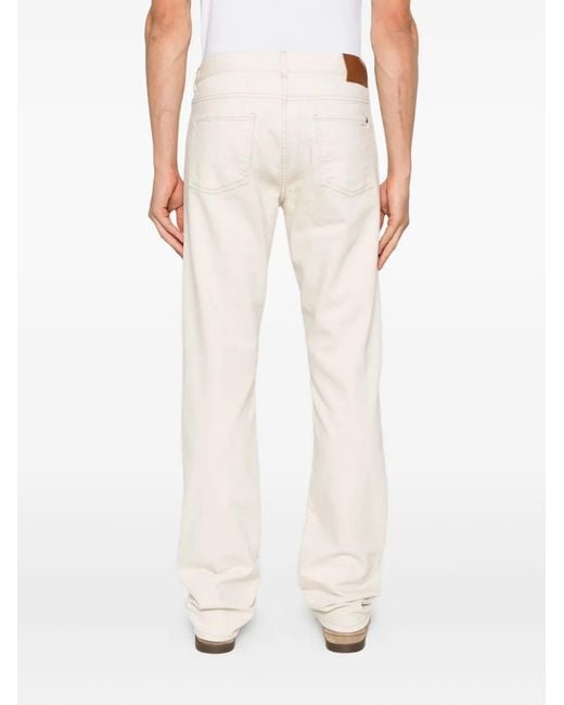 Vaqueros Rectos Canali de hombre de color White