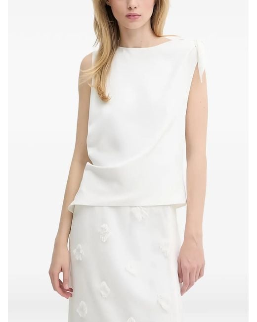 Samsøe & Samsøe White Tie-Shoulder Top