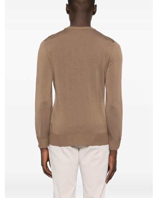 メンズ Canali ラウンドネック Tシャツ Brown