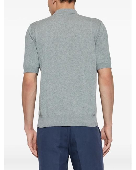 Eleventy Blue Buttoned Polo Shirt for men