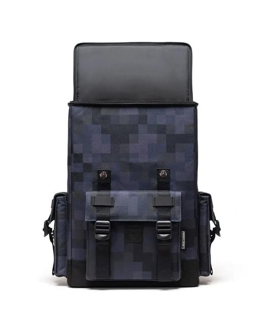 Herschel Supply Co. Blue X Minecraft Little America Cube Pixel-Print Buckle-Fastening Backpack