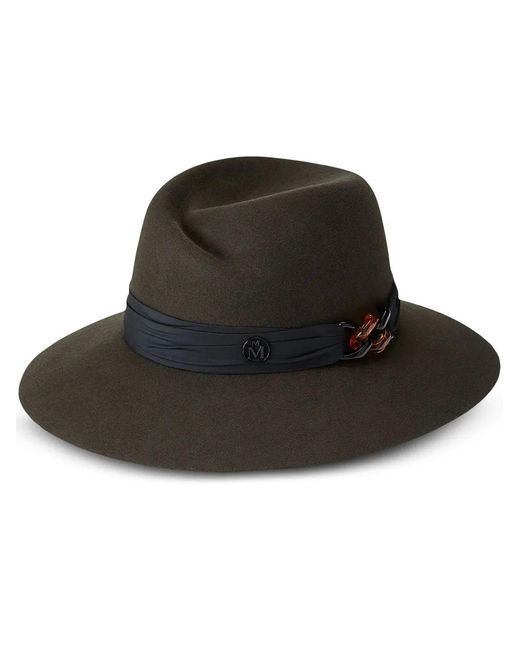 Maison Michel Black Virginie Wool-Felt Fedora Hat