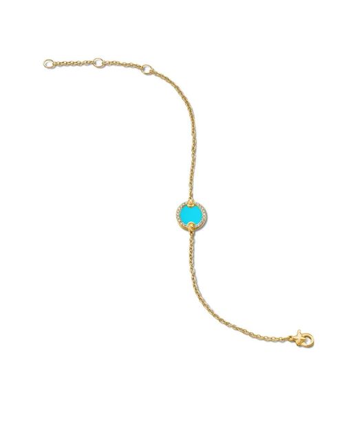 David Yurman Blue 18Kt Petite Dy Elements Center Station Chain Diamond Bracelet (11Mm)