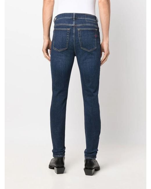 DIESEL Blue Logo-Patch Skinny Jeans for men