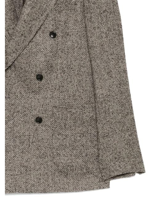 Tagliatore Brown Double-Breasted Wool Jacket for men