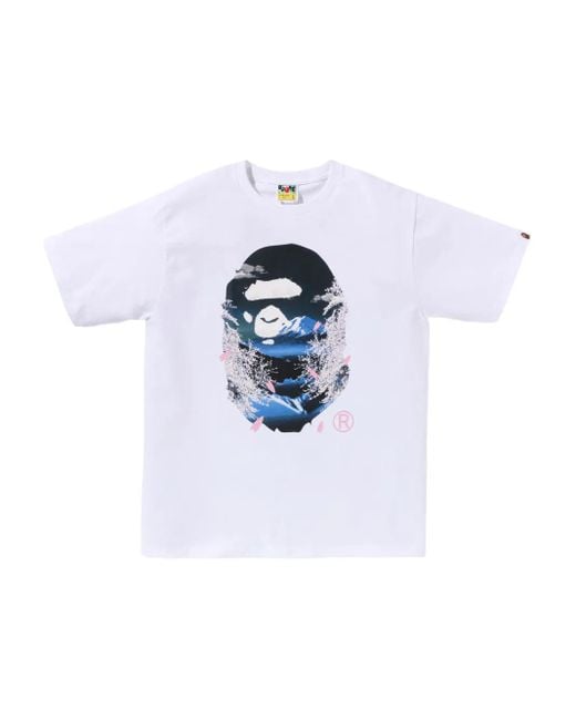 A Bathing Ape Blue Sakura T-Shirt for men