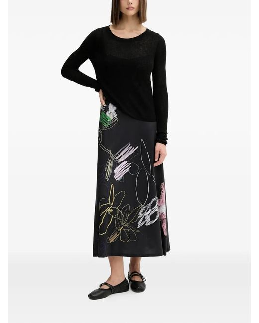 knee length dresses for ladies Desigual Floral Print Midi Dress - Unique Combination Style