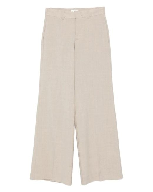 P.A.R.O.S.H. White Wool-Blend Straight Trousers