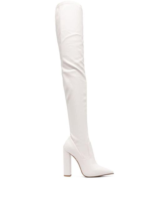 Le Silla White Megan 110mm Pointed-toe Boots