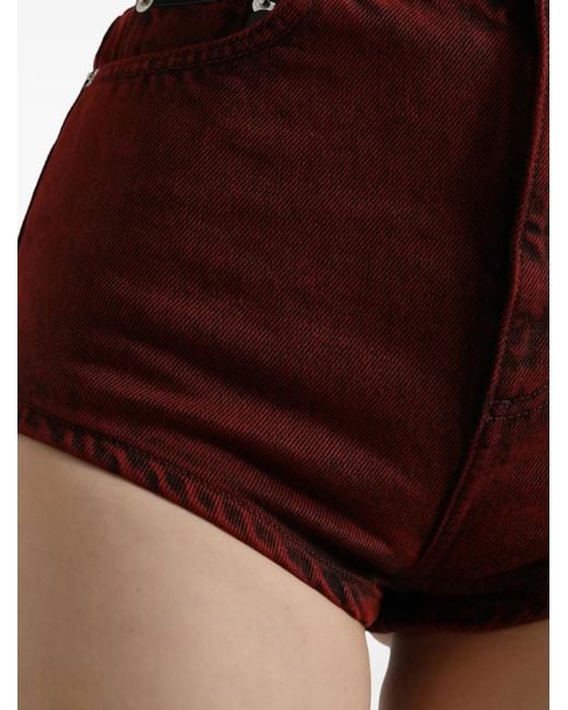 Dolce & Gabbana Orange High-Waisted Denim Shorts