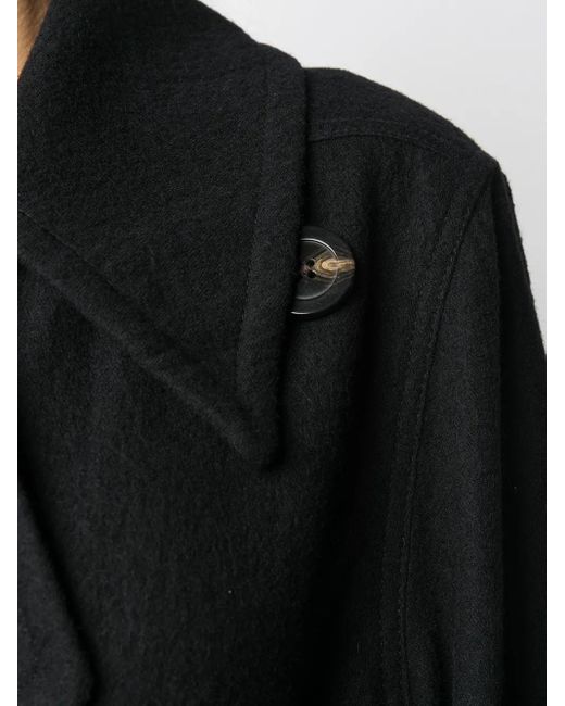 Rick Owens Black Belted Military-Inspired Coat