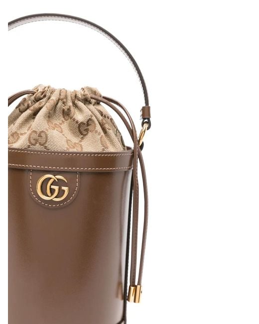 Gucci Brown Mini Ophidia Bucket Bag