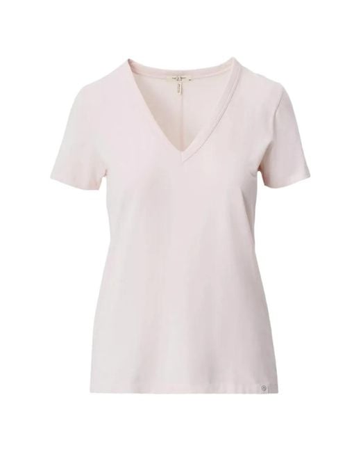Rag & Bone Pink Slub-Texture V-Neck T-Shirt