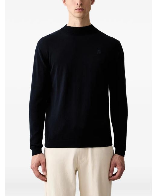Karl Lagerfeld Black Logo-Embroidered Sweater for men