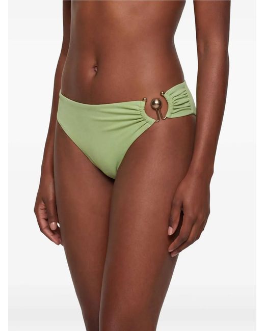 Christopher Esber Green Ruched-Detail Bikini Bottom