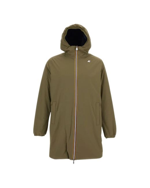 K-Way Green Reversible Hooded Jacket for men