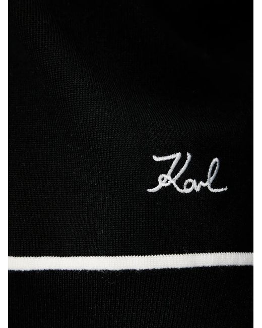 Karl Lagerfeld Black V-Neck Knitwear Sweater