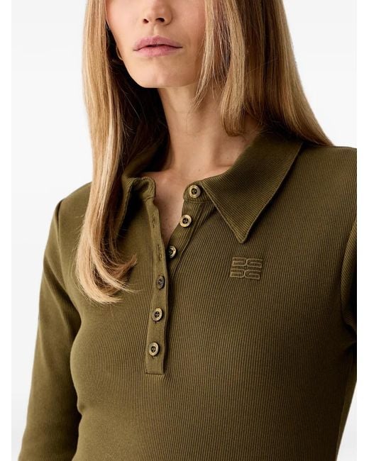 Gestuz Green Gzdrew Logo-Embroidered Polo Shirt