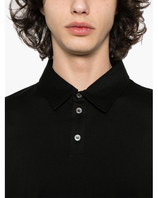 Roberto Collina Black Jersey Polo Shirt for men