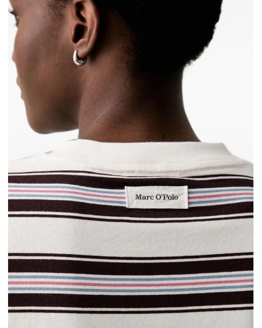 Marc O' Polo White Striped Short-Sleeve T-Shirt