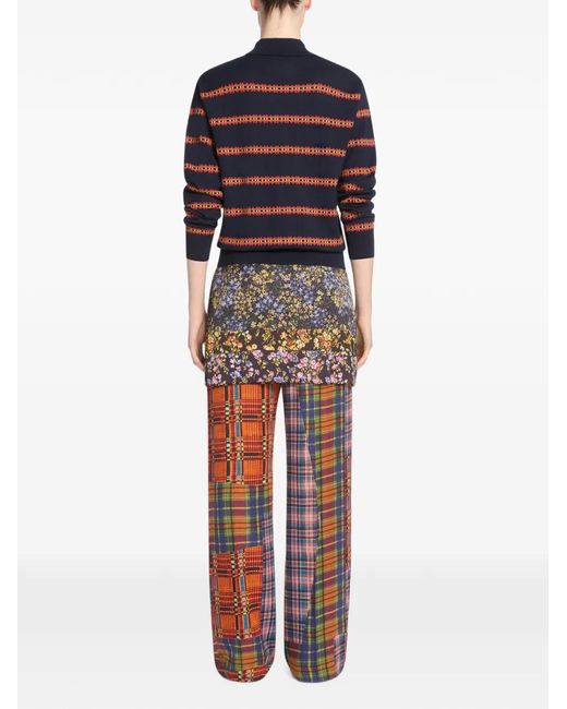 Dries Van Noten White Printed Wrap Skirt