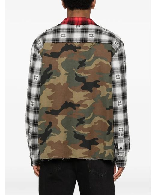Amiri Red Spliced Ma Quad Flannel for men