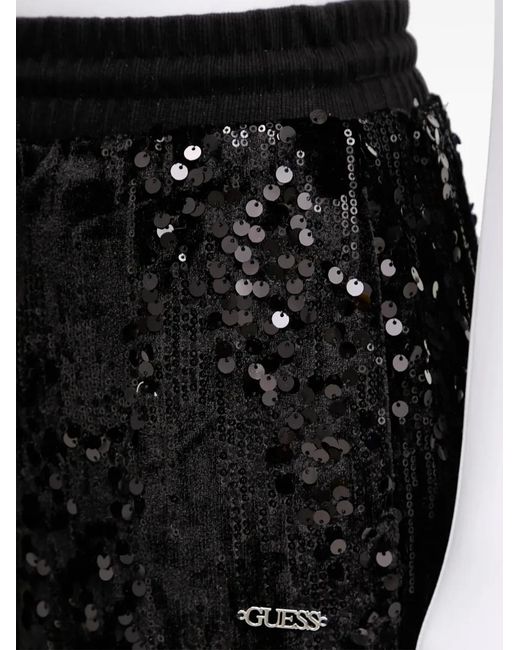 Guess Black Sequin-Embellished Trousers