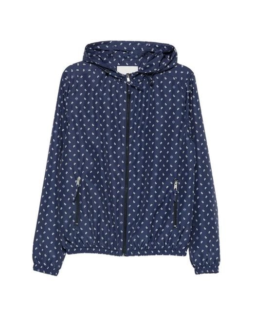 Jacob Cohen Blue Paisley-Print Hooded Jacket for men