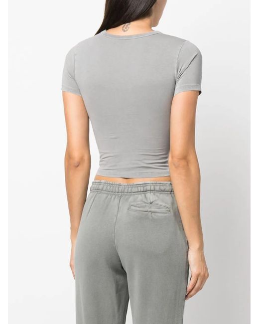 Entire studios Gray Round-Neck Cropped T-Shirt