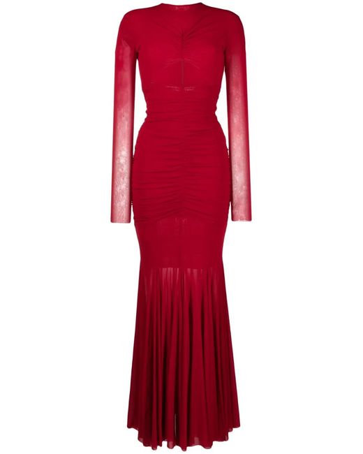 Philosophy Di Lorenzo Serafini Red Cut-Out Ruched Maxi Dress