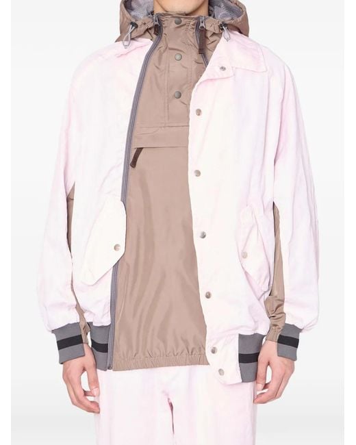 Kolor Pink Hooded Colourblock Jacket for men